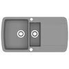 vidaXL Granite Kitchen Sink Double Basin Grey