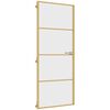 vidaXL Interior Door Slim Golden 83x201.5 cm Tempered Glass and Aluminium