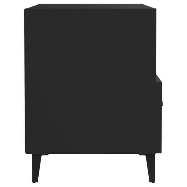 vidaXL Bedside Cabinet Black Engineered Wood