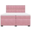 vidaXL Box Spring Bed with Mattress Pink 200x200 cm Velvet