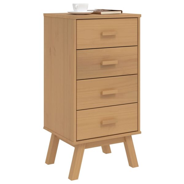 vidaXL Bedside Cabinet OLDEN Brown Solid Wood Pine
