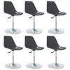 vidaXL Swivel Dining Chairs 6 pcs Grey PP