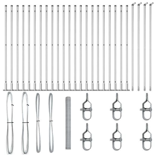 vidaXL Fence Post Silver 50 x 1.4 m (25 mm mesh) Steel