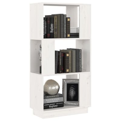vidaXL Book Cabinet/Room Divider White 51x25x101 cm Solid Wood Pine