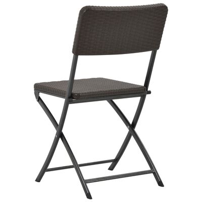 vidaXL Folding Garden Chairs 2 pcs HDPE and Steel Brown