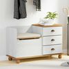 vidaXL Storage Bench ASKIM White 100 x 39 x 62 cm Solid Pine Wood