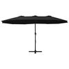 vidaXL Garden Parasol with Aluminium Pole 460x270 cm Black
