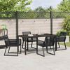 vidaXL Garden Dining Set 5 pcs Black Powder-Coated Steel
