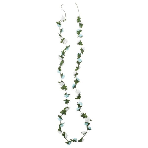 vidaXL Christmas Flower Garlands 6 pcs Blue and White 240 cm