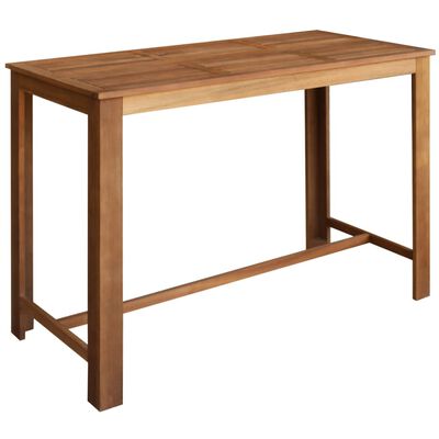vidaXL Seven Piece Bar Table and Stool Set Solid Acacia Wood