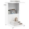 vidaXL Side Table with Wheel White 40 x 35 x 60 cm Engineered Wood