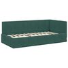 vidaXL Corner Bed Frame Dark Green 100 cm x 200 cm Velvet