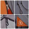 vidaXL Camping Tent Dome 3-Person Grey and Orange Quick Release