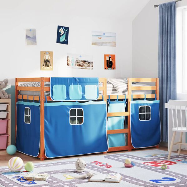 vidaXL Bunk Bed without Mattress Blue 90x190 cm Single Solid Wood Pine