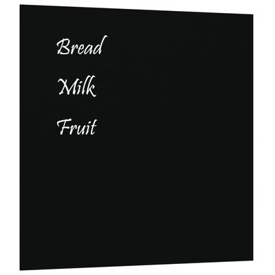 vidaXL Wall-mounted Magnetic Board Black 60x60 cm Tempered Glass