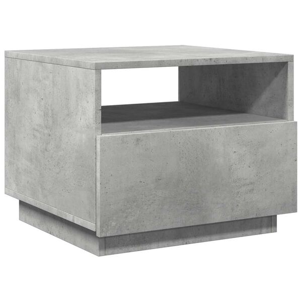 vidaXL Coffee Table with LED Lights Concrete Grey 50x49x40 cm
