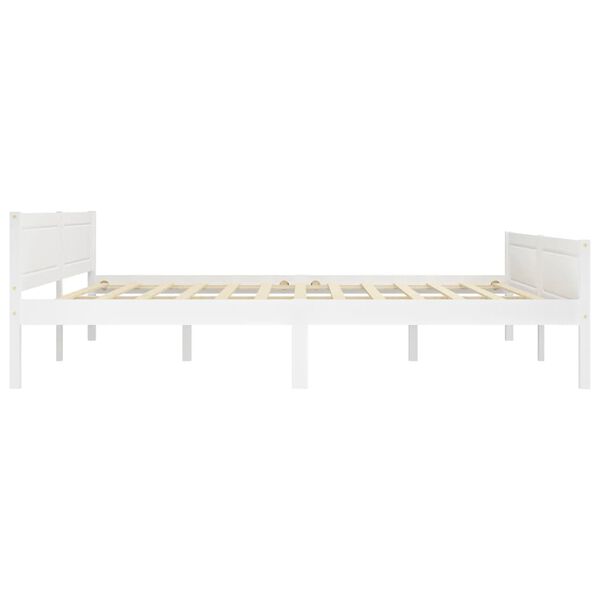 vidaXL Bed Frame without Mattress Solid Pinewood White 180x200 cm Super King