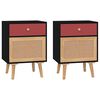 vidaXL Bedside Cabinets 2 pcs Black 40x30x55 cm Engineered Wood