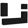 vidaXL 5 Piece TV Wall Units Black Engineered Wood