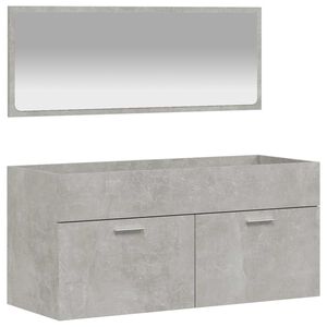 vidaXL Bathroom Cabinet with Mirror Concrete Grey Engineered Wood
