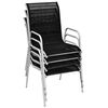 vidaXL Stackable Garden Chairs 4 pcs Steel and Textilene Black