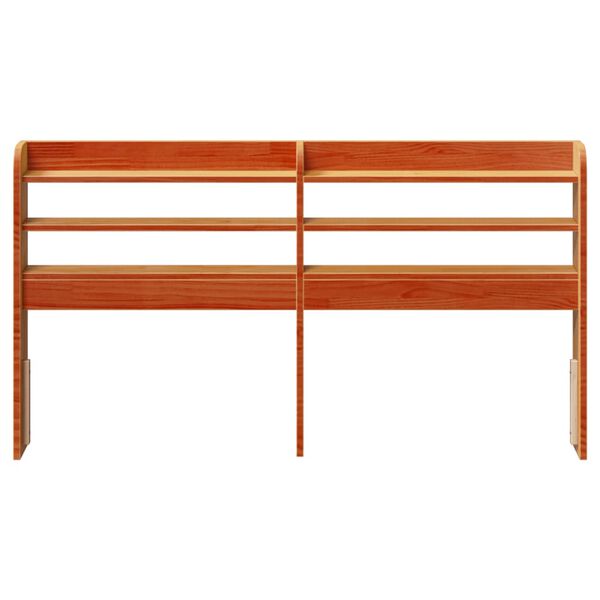 vidaXL Headboard with Shelves Wax Brown 135 cm Solid Wood Pine