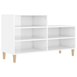 vidaXL Shoe Cabinet | High gloss white | Engineered wood | Large | Shoe Cabinet