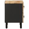 vidaXL Bed Cabinet Black 40x33.5x46 cm Solid Rough Wood Mango