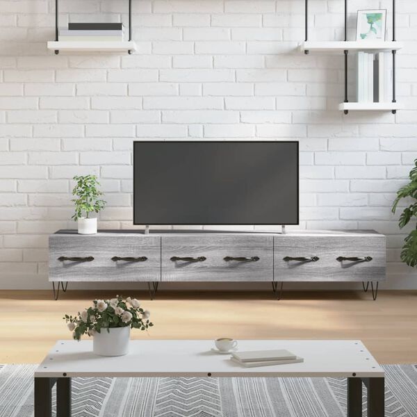 vidaXL TV Cabinet Grey Sonoma 150x36x30 cm Engineered Wood