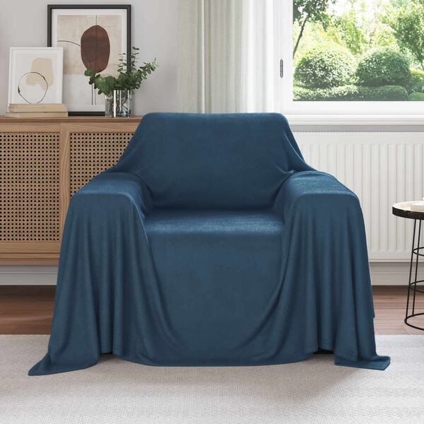 vidaXL Throw Blanket Navy Blue 210 x 140 cm Fleece