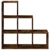 vidaXL Room Divider Bookcase 3-Tier Smoked Oak 99x29x99 cm Engineered Wood