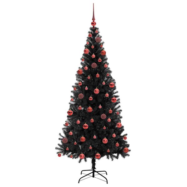 vidaXL Christmas Tree with 300 LEDs with Stand Black 180 cm PVC