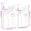 vidaXL Garden Wall Decorations 2pcs 105x55cm Corten Steel Flower Design