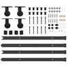 vidaXL Sliding Door Hardware Kit 305 cm Steel Black