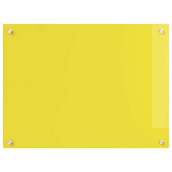 vidaXL Kitchen Backsplash Yellow 80 x 60 x 0.6 cm Tempered Glass