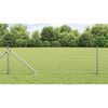 vidaXL Fence with Post Silver 0.4 x 50 m Steel