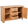 vidaXL Sideboard with 3 Drawers 110x33.5x70 cm Solid Oak Wood