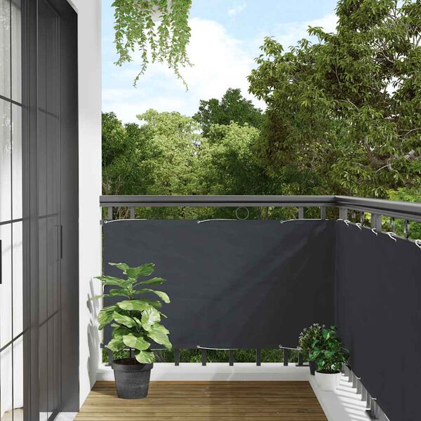 vidaXL Balcony Privacy Screen Anthracite 300x75 cm PVC