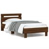 vidaXL Bed Frame without Mattress with LED Lights Brown Oak 90x190 cm Single