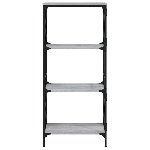 vidaXL Bookcase 4-Tier Grey Sonoma 59x35x132 cm Engineered Wood