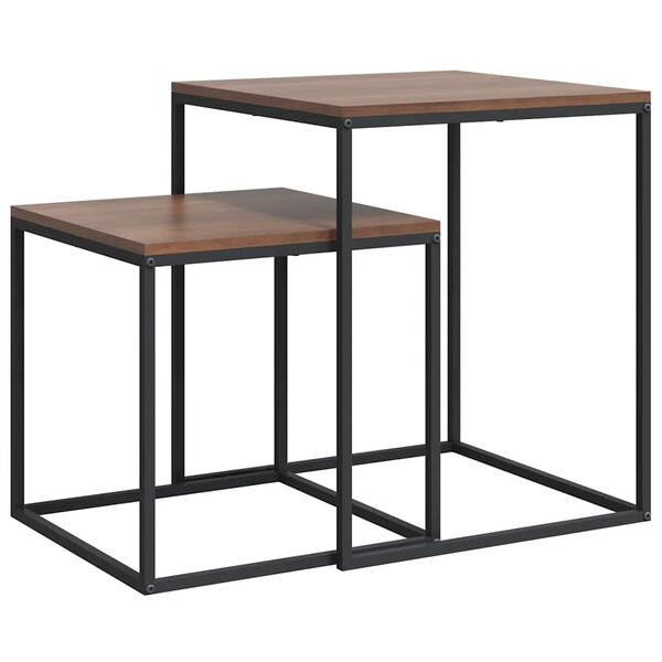 vidaXL Coffee Table Set 2 pcs Engineered Wood and Metal