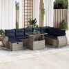 vidaXL 9 Piece Garden Sofa Set with Cushions Brown Poly Rattan Acacia