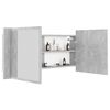 vidaXL LED Bathroom Mirror Cabinet Concrete Grey 100x12x45 cm Acrylic