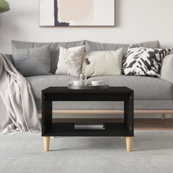 vidaXL Coffee Table Black 60x50x40 cm Engineered Wood