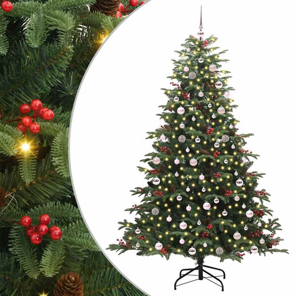 vidaXL Artificial Christmas Tree with 300 LEDs with Stand Green 240 cm