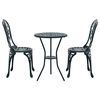 vidaXL Garden Bistro Set 3 pcs Green Aluminium