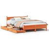 vidaXL Bed Frame without Mattress Wax Brown 160x200 cm Solid Wood Pine