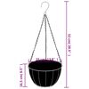 vidaXL Hanging Planters 4 pcs with Coco Liners Black &Oslash; 35x52 cm Steel