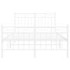 vidaXL Metal Bed Frame without Mattress with Footboard White 120x200cm