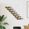 vidaXL Wall-mounted Wine Rack for 7 Bottles Gold Metal